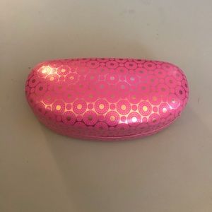 MaxStudio pink and gold large sunglasses case
